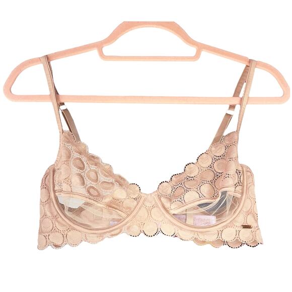 SAVAGE X FENTY Mod on the Moon Unlined Demi Bra in Gold Dust Brown Size 38B - Picture 4 of 8